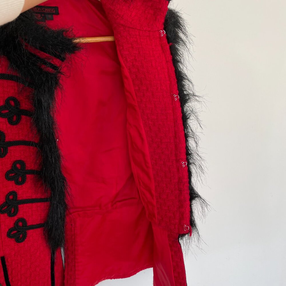 VTG Y2K Simon Chang Red Napoleon Military Nutcracker Vest Soutache Hussar Sz 10 - Picture 12 of 15